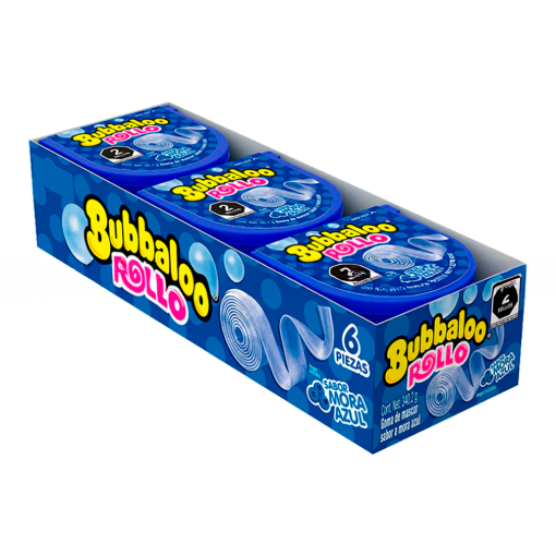 Imagen de Exhibidor Chicle Bubbaloo Rollo Mora Azul 56.7 GRS