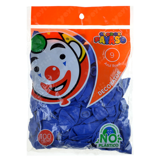 Imagen de Exhibidor Globo Payaso No. 9 Azul Rey 100 PZS