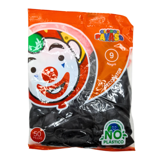 Imagen de Exhibidor Globo Payaso No. 9 Decorativo Negro 100 PZS