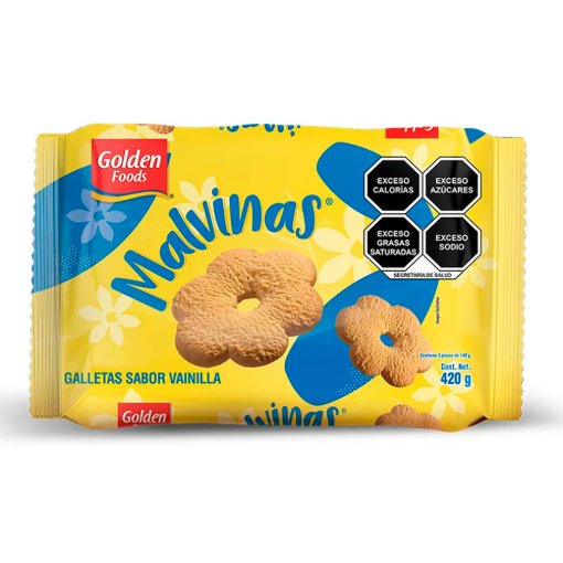 Imagen de Exhibidor Galletas Golden Malvinas Vainilla 140 GRS