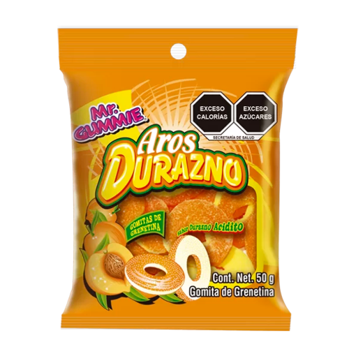 Imagen de Dulce Gomitas Mr. Gummie Aros Durazno 50 GRS