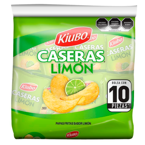 Imagen de Exhibidor Botana Kiubo Papas Caseras Limón 28 GRS