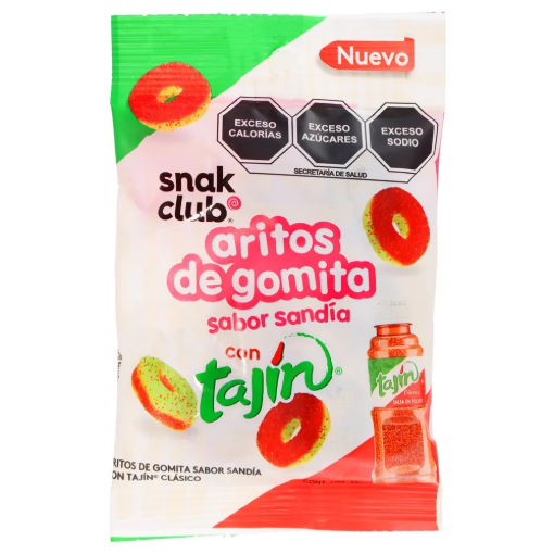 Imagen de Dulce Gomitas Snak Club Tajín Aros Sandía 55 GRS