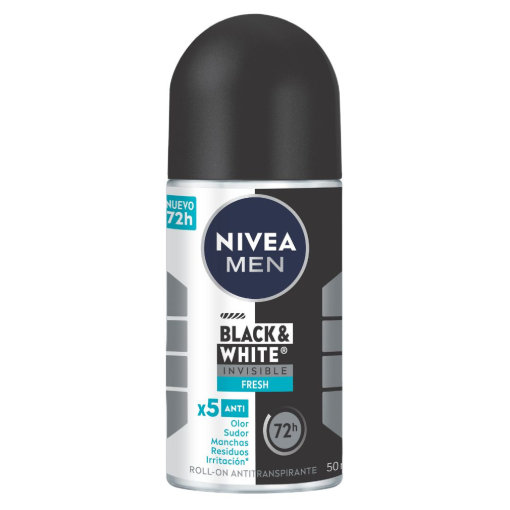 Imagen de Desodorante Nivea Men Antitranspirante Roll-On Black & White Fresh 50 MLL