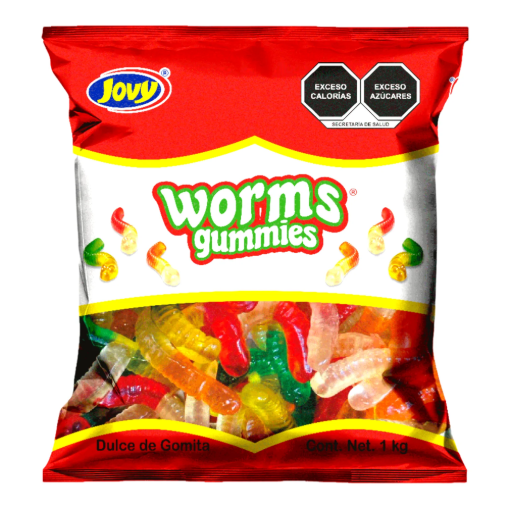 Imagen de Exhibidor Dulce Gomitas Jovy Worms Surtido Bolsa 1 KGS