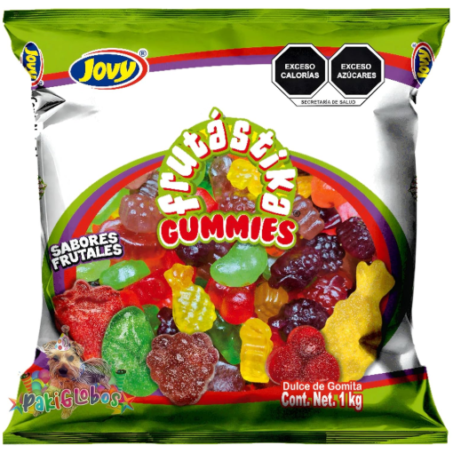 Imagen de Exhibidor Dulce Gomitas Jovy Frutastika Bolsa 1 KGS