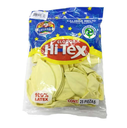Imagen de Globo Hi-Tex No. 9 Amarillo Pastel Mate 100 PZS