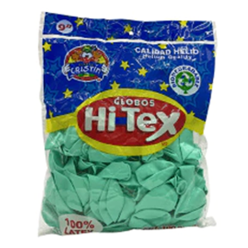 Imagen de Globo Hi-Tex No. 9 Menta Pastel Mate 100 PZS