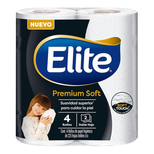 Imagen de Higiénico Elite Premium Soft 225 Hojas 4 PZS