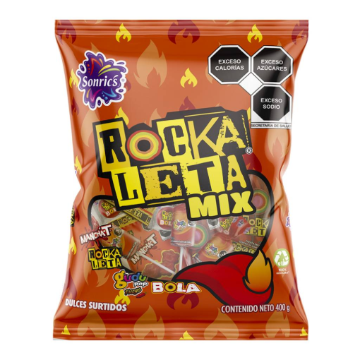 Imagen de Exhibidor Paleta Sonric’s Rockaleta Mix 400 GRS