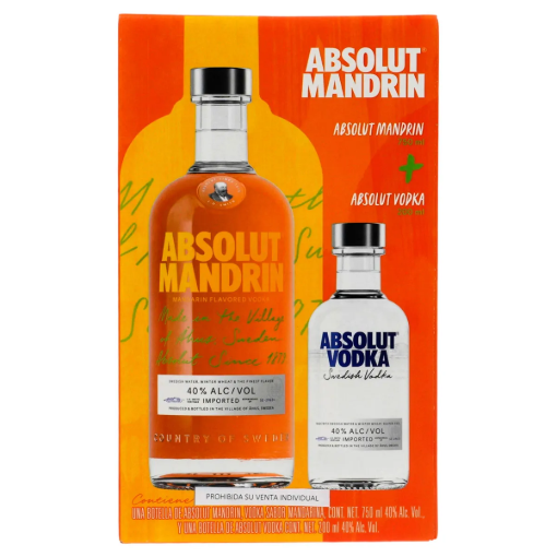 Imagen de Exhibidor Vodka Absolut Mandrin + Absolut Blue 20 750 MLL