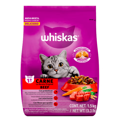 Imagen de Alimento Whiskas Beef +1 kg 9 KGS