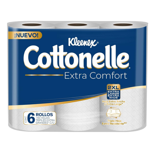 Imagen de Higiénico Kleenex Cotton Extra Comfort 130 Hojas +2 Rollos 6 PZS