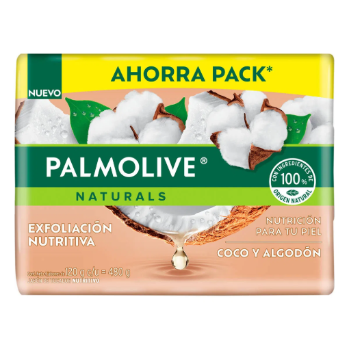 Imagen de Exhibidor Jabón de Tocador Palmolive Coco y Algodón 120 GRS
