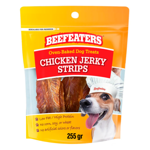 Imagen de Alimento Beefeaters para Perro Chicken Jerky Strips 255 GRS