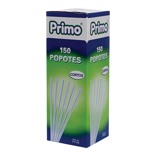 Imagen de Exhibidor Popote Primo Gigante Blanco 150 PZS