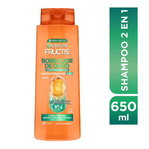 Imagen de Shampoo Fructis 2 en 1 Balance y Detox Control Grasa 650 MLL