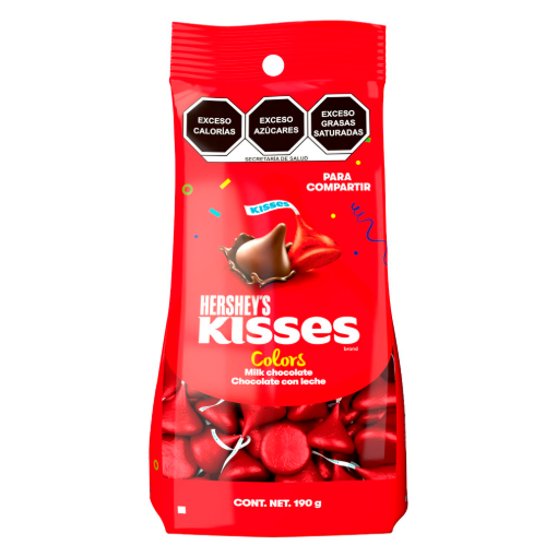 Imagen de Chocolate Hershey’s Kisses Colors Rojo 190 GRS