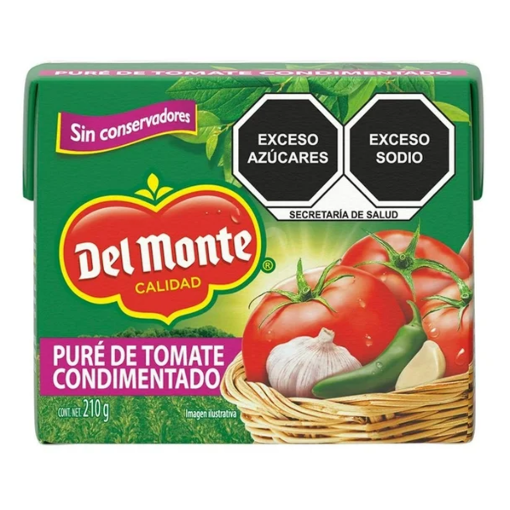 Imagen de Puré de Tomate Del Monte Condimentado Tetra Pak 210 GRS
