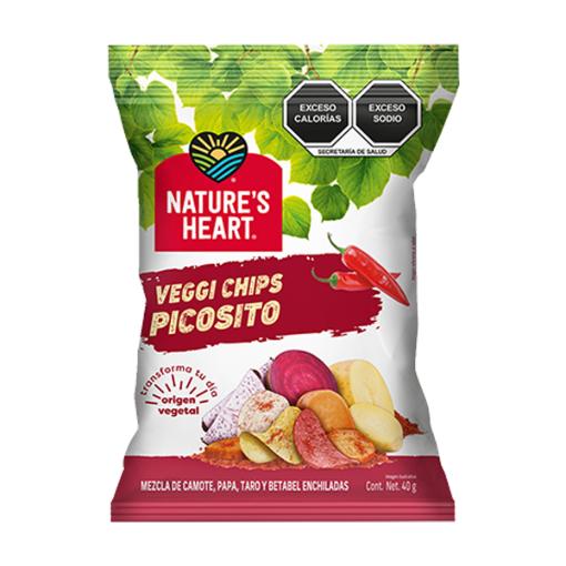Imagen de Botana Nature’s Heart Veggi Chips Picosito 40 GRS