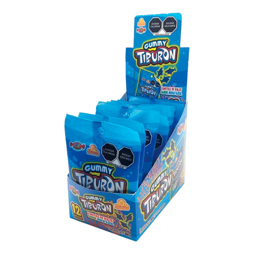 Imagen de Exhibidor Dulce Las Delicias Gummy Tiburón 70 GRS