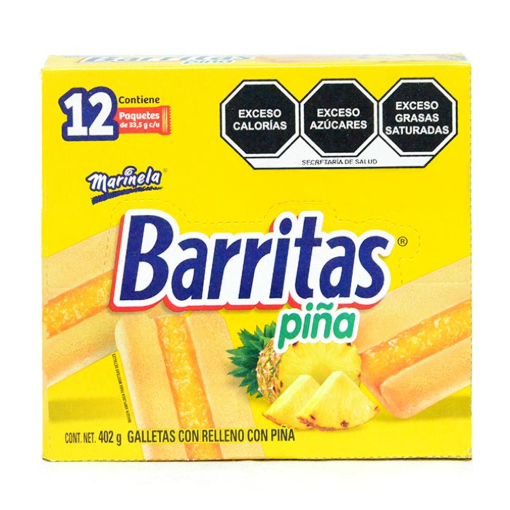 Imagen de Exhibidor Galletas Marinela Barritas Piña 33.5 GRS