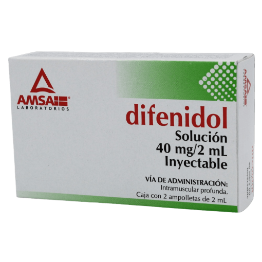 Imagen de Medicamento Amsa Difenidol 40 mg/2 ml Ampolleta 2 PZS