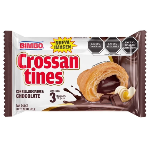 Imagen de Pan Bimbo Croissant Tines Relleno Chocolate 96 GRS