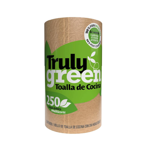Imagen de Servitoalla Truly Green 250 Hojas Dobles Café 1 PZS