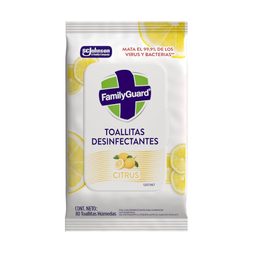 Imagen de Toallas Húmedas Family Guard Desinfectantes Citrus 80 PZS