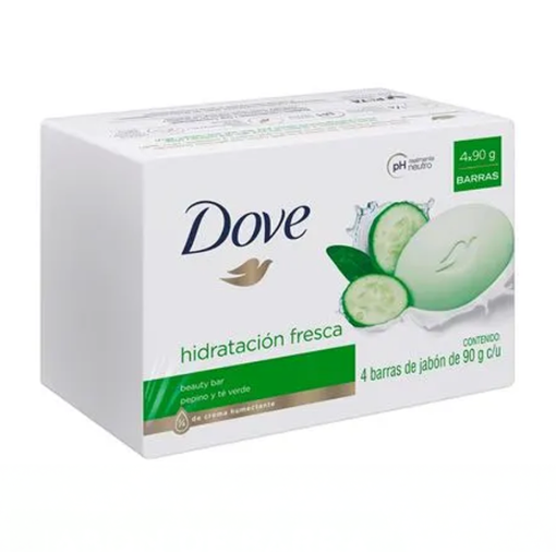 Imagen de Exhibidor Jabón de Tocador Dove Hidratación Fresca 90 GRS