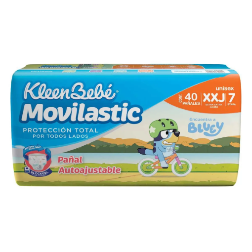 Imagen de Pañal Kimbies Movilastic Bluey Extra Extra Jumbo 40 PZS