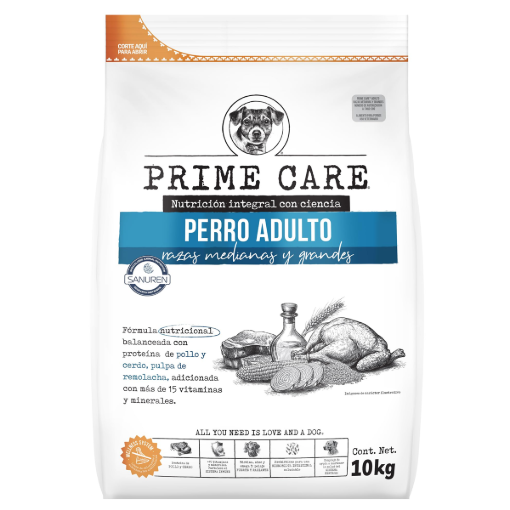 Imagen de Alimento Prime Care Adulto Razas Medianas y Grandes Pollo, Cerdo y Remolacha 10 KGS