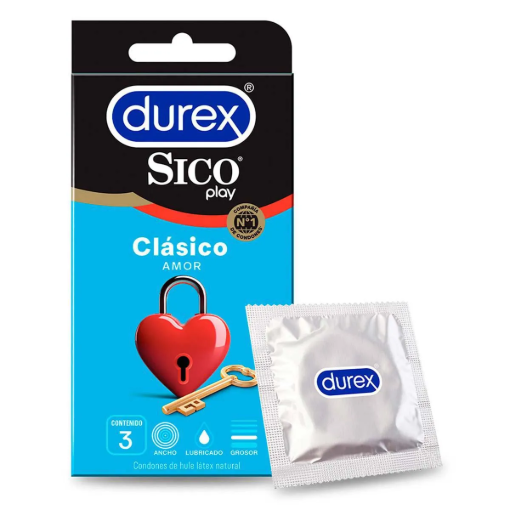 Imagen de Exhibidor Preservativos Sico Play Clásico Amor 3 PZS