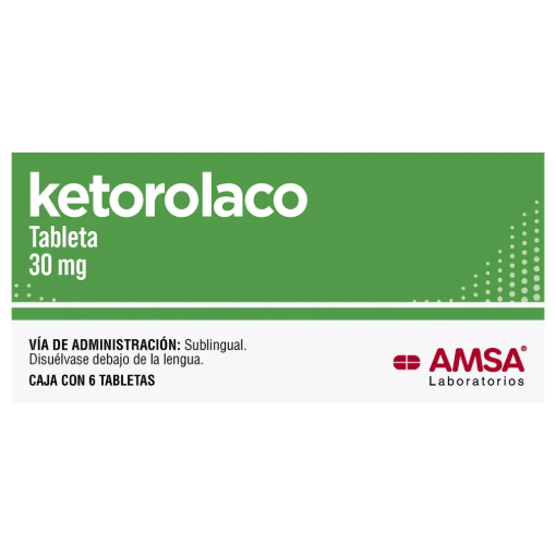 Imagen de Medicamento Amsa Ketorolaco 30 mg Tabletas 6 PZS