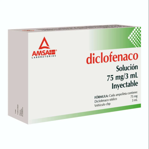 Imagen de Medicamento Amsa Diclofenaco 75 mg/3 ml Ampolleta 2 PZS