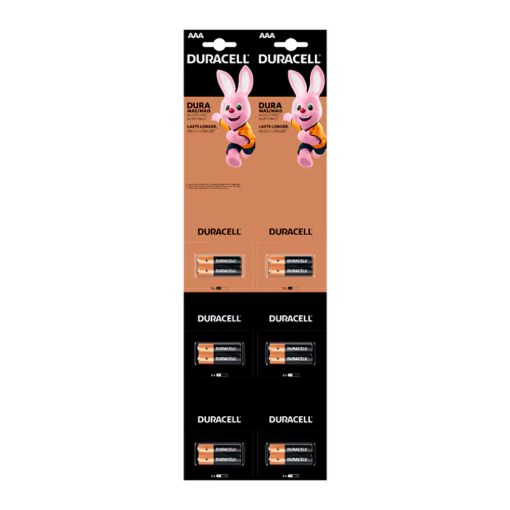 Imagen de Exhibidor Pilas Duracell AAA en Tira 2 PZS