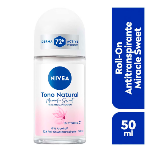 Imagen de Desodorante Nivea Tono Natural Miracle Mujer Roll On Antitranspirante 50 MLL