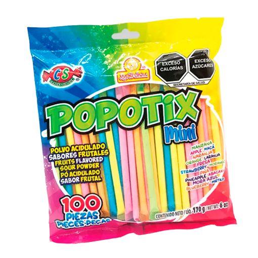 Imagen de Exhibidor Dulce Las Delicias Popotix Frutas 100 PZS