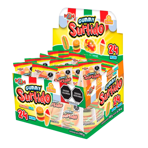 Imagen de Exhibidor Dulce Gomitas Las Delicias Gummy Surtidas 8 GRS