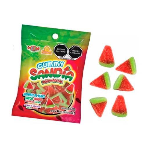 Imagen de Charola Dulce Las Delicias Gummy Sandía Rellena 70 GRS