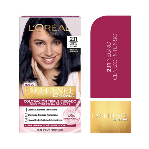 Imagen de Tinte L'Oréal Excellence Negro Cenizo Intenso 2.11 1 PZS