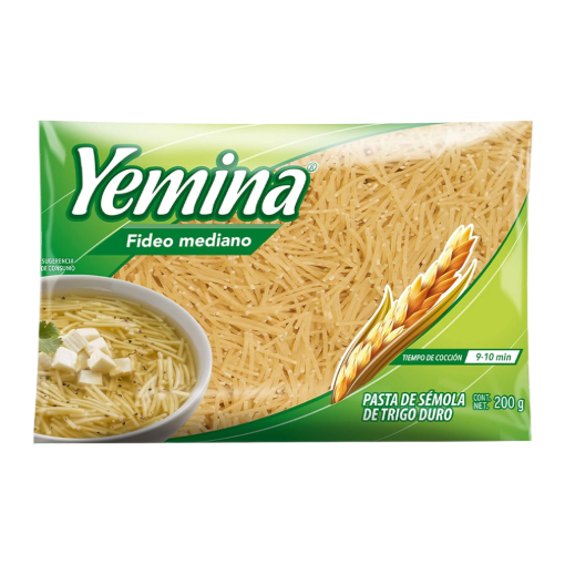 Imagen de Sopa Yemina Fideo Medio Presentación Económica 220 GRS