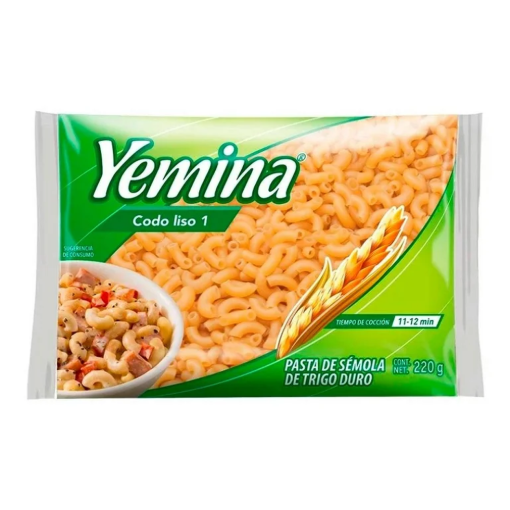 Imagen de Sopa Yemina Codo Liso No. 1 Presentación Económica 220 GRS