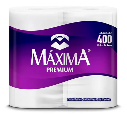 Imagen de Papel Higiénico Máxima Premium Morado 400 Hojas Dobles 4 PZS