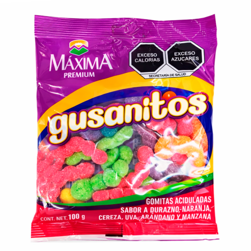 Imagen de Charola Dulce Gomitas Máxima Gusanitos 100 GRS