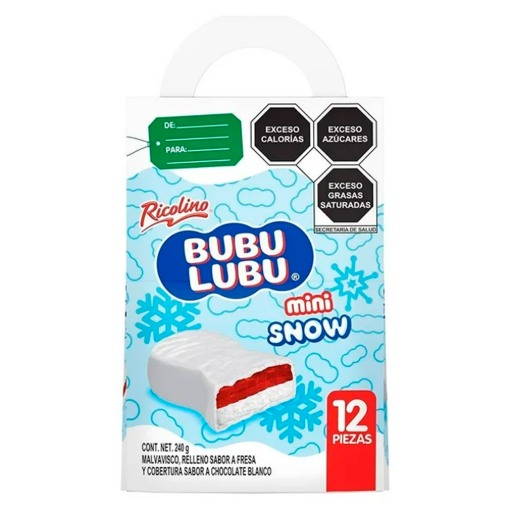Imagen de Exhibidor Chocolate Ricolino Bubulubu Mini Snow 20 GRS