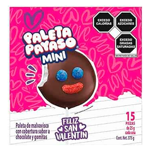 Imagen de Exhibidor Paleta Ricolino Payaso Mini Pink 25 GRS
