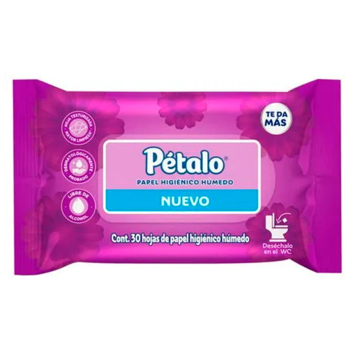 Imagen de Papel Higiénico Pétalo Húmedo 30 PZS