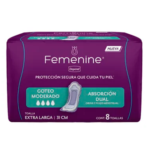 Imagen de Toalla Depend Dual Femenina 8 PZS